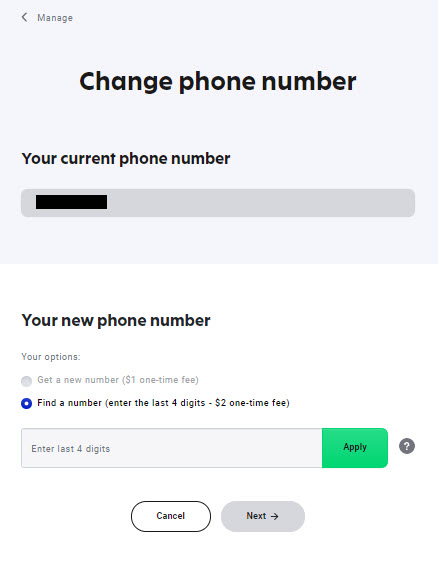 change number