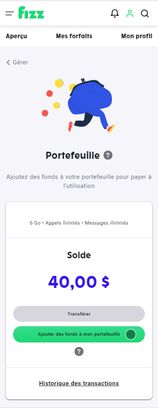 capture d’écran : cliquez sur ajouter des fonds à mon portfeuille
