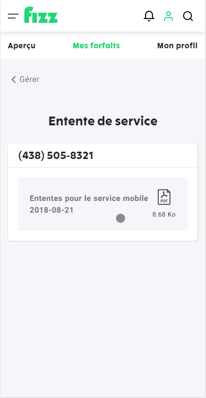 capture d’écran : télécharger l'entente de service