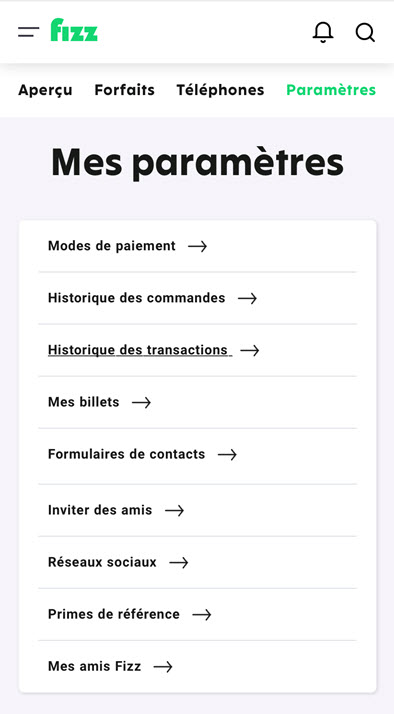 capture d’écran : cliquez sur mon profil et ensuite sur gérer mes contacts