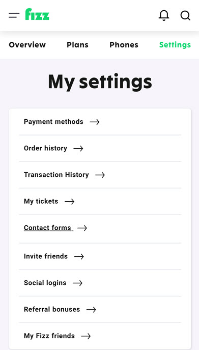 Screenshot: My profile
