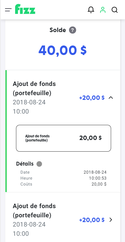 capture d’écran : voir les détails de la transaction choisie